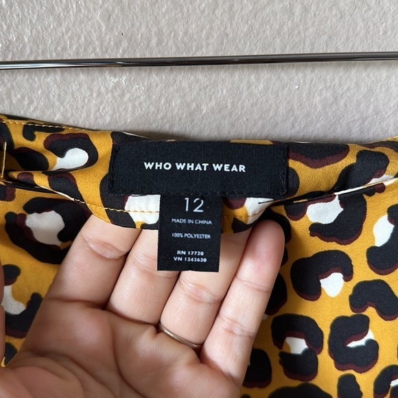 WHO WHAT WEAR Mustard Yellow Leopard Print Side Zip Skirt - Picture 5 of 8